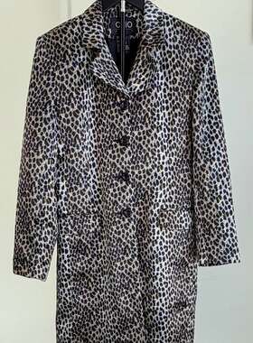 VINTAGE Clio Leopard Print Longline Blazer Jacket Size 6